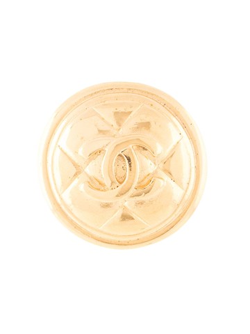 CHANEL Pre-Owned - 1985-1993 CC medallion brooch - women - Gold Plated Brass - One Size