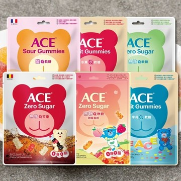 ACE 字母／水果／無糖Q軟糖／酸Q熊軟糖(1袋裝) 款式可選【小三美日】 DS023889 小朋友 兒童 點心