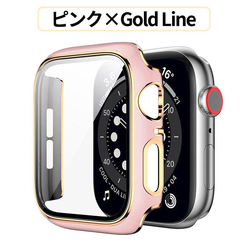 全日本送料無料 AppleWatch 44mm フィルム一体型ケース SE ゴールド