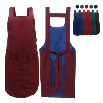 加大款-台灣製4口袋雙層綁帶雙肩圍裙(長102cm(含肩帶22cm)x寬70cm)