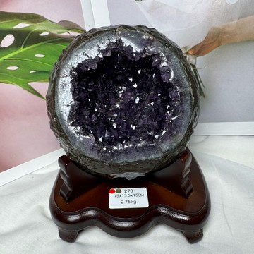 必買清單頂級烏拉圭 紫水晶洞ESPa+✨2.75kg♥️綠瑪瑙邊 帝王紫 紫晶洞 晶洞 水晶洞 開幕禮品 A1928