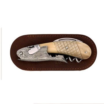 LAGUIOLE MAGNUM ⋆ 菱刻紋點針鑲釘手柄 ⋆ 白牛角酒刀