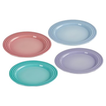 LE CREUSET 布列塔尼圓舞曲系列圓盤組 4個  薔薇粉 + 薄荷綠 + 海岸藍 + 粉彩紫  1組  17 x 17 x 2cm