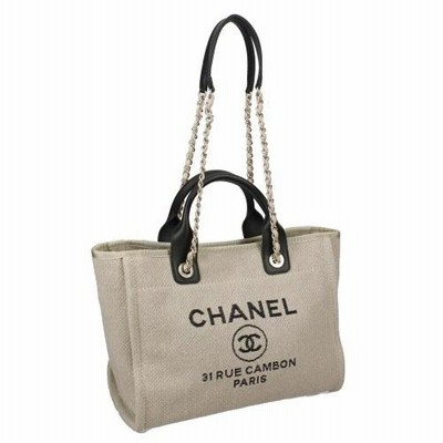 シャネル CHANEL トートバッグ レディース ベージュ ブラック