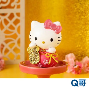 研達 Hello Kitty 福包公仔 粉嫩和風福包 招財貓 PVC 公仔 模型 盒玩 玩具 Q哥