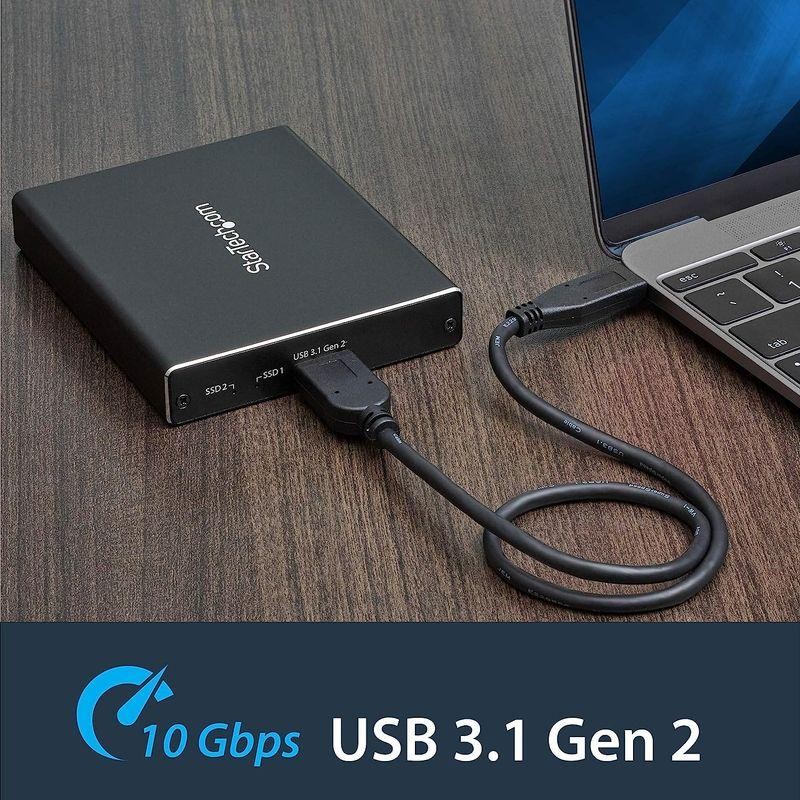 StarTech.com USB接続 M.2 NGFF SATA SSD対応デュアルスロットアダプタ