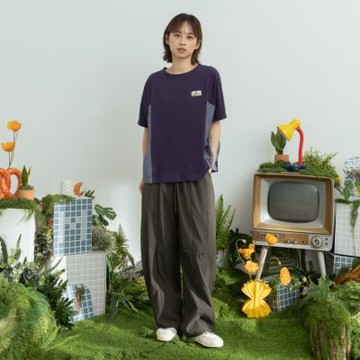 【MOSS CLUB】薄款速乾垂款休閒直筒長褲 黑 綠 深桔