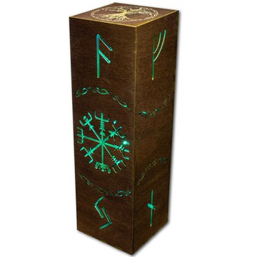Vegvisir 維京羅盤夜燈 – 北歐符文 LED 燈，生命之樹剪影