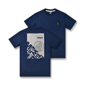 KINGO男款｜海軍藍色印花T恤 411129