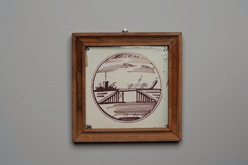 荷蘭手繪風景瓷磚掛飾/代爾夫特/Delft /台夫特/歐洲老件/青花瓷