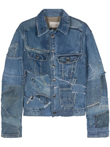 Greg Lauren - distressed denim jacket - men - Cotton - 2 - Blue