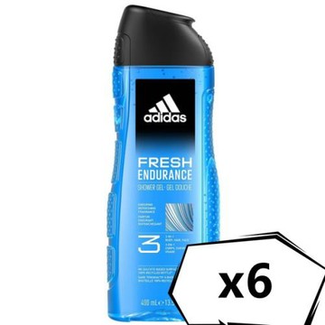 adidas愛迪達 男用三效動感香氛潔顏洗髮沐浴露--清爽長效 400ml*6