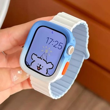 TPU 錶殼+磁性矽膠錶帶適用於 Apple Watch S11 S10 46mm 42mm Ultra3 49mm 4