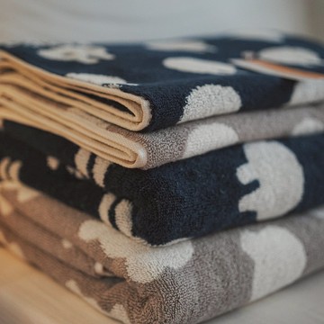 熊熊&兔兔 浴巾/毛巾 色紗緹花 蓬鬆吸水 柔軟舒適【超取限二組】