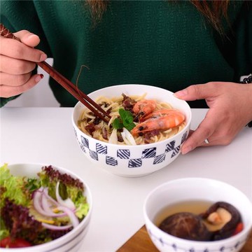 碗陶瓷大號米飯碗北歐早餐碗家用微波爐碗簡約圓碗湯面吃飯碗湯碗