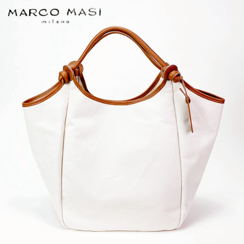 マルコマージ marco masi イタリア製 キャンバス & レザー トート 