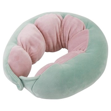毛絨豌豆護頸U型枕  1個  28 x 25 x 8cm  綠粉色