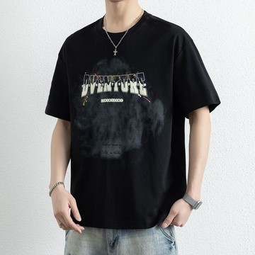 臺灣出貨 男士短袖夏季新款T恤潮流ins潮牌百搭半袖寬鬆體恤衫休閒上衣衣服籃球衣短袖上衣運動上衣
