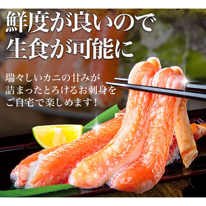 かに カニ 蟹 快適生活 ポーション ずわいがに 生 特大絶品お刺身用本ズワイガニ脚剥き身 総重量:約2kg(正味1.6kg) カニ鍋 かにしゃぶ