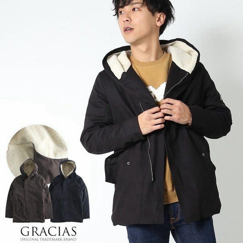 ラップコート メンズ ボア ジャケット ブルゾン 裏ボア ランチコート ランチジャケット マント コート 細身 ショート フード ミリタリー 通販 Lineポイント最大0 5 Get Lineショッピング