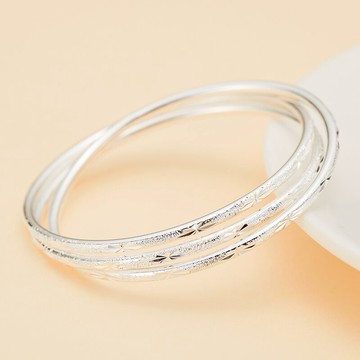 三生三世銀手鐲女9999純銀年輕款滿天星足銀手環鐲簡約個性送女友