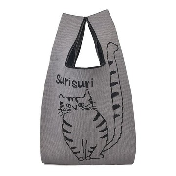 Kusuguru Japan 和式手挽包 日式手拿購物包 附簡易掛繩肩背-深灰