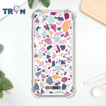 TRON 三星 S21 PLUS 大顆彩色幾何磨石子A款 四角防摔載具殼 軟殼 手機殼