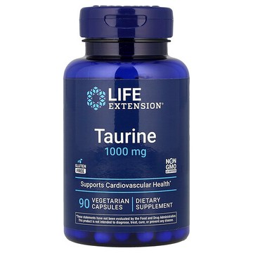 Life Extension, 牛磺酸，1000 毫克，90 粒素食膠囊