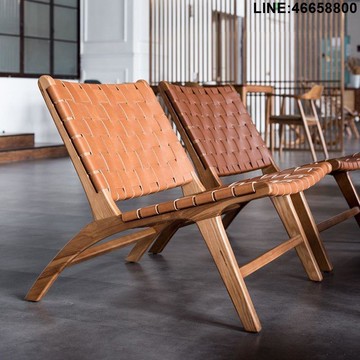 免運 開立發票 餐椅 洽談椅 實木椅 沙發椅 馬鞍皮椅 拍攝椅 道具椅 馬鞍椅北歐實木復古單人沙發日式民宿酒店休閑繩編椅子靠背椅藤椅