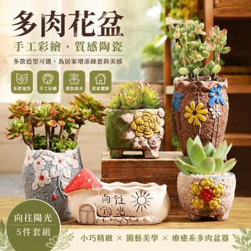 🔥多肉花盆 陶瓷彩色陶盆 仙人掌盆器 肉肉植物盆 造型盆栽 多肉組盆 大小號控根盆 園藝陶盆 居家擺設