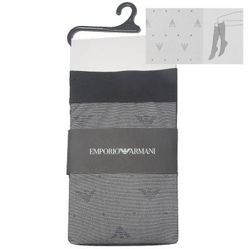 EMPORIO ARMANI 品牌LOGO圖騰黑鷹標中筒襪(黑/23-25CM)