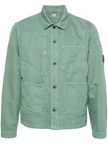 C.P. Company - Lens-detail long-sleeve shirt - men - Cotton/Linen/Flax - XL - Green