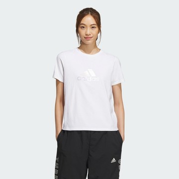 【adidas 愛迪達】 LOGO 短袖上衣 T恤 女 IZ3147