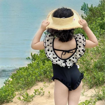 9327 人反覆回頭🛍️女寶寶泳衣2026夏女童赫本風速幹飛袖海邊服兒童公主親子連體泳裝GHWZ