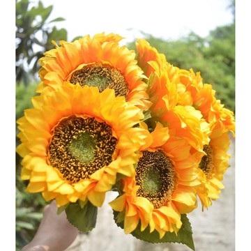 現貨🔺人造花 仿真向日葵 太陽花 客廳裝飾 假花 絹花 拍攝道具 捧花 拍照道具 畢業花束 畢業禮物 塑膠花 野餐 佈置