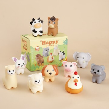 現貨《兒童玩具E6I】農場動物配對 ♥ 農場動物恐龍 配對玩具 ♥ 搪膠形狀邏輯思維 啟蒙 早教 益智遊戲