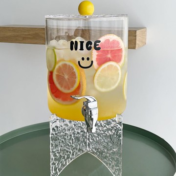 輕奢冷水壺帶龍頭飲料桶果汁桶冰箱冷泡壺家用涼水壺冷萃壺冷飲桶