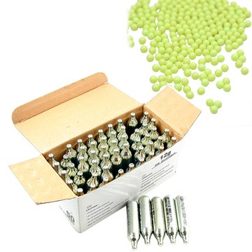 12G高品質CO2鋼瓶50/盒+《台製》0.12G高精密研磨BB彈(1KG)