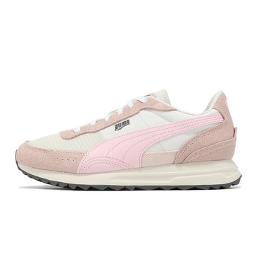Puma 休閒鞋 Road Rider SD 女鞋 粉 白 麂皮 拼接 緩衝 復古 運動鞋