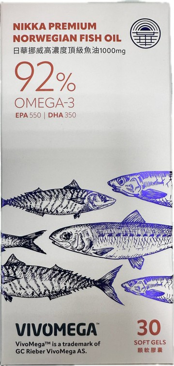 日華 挪威高濃度頂級魚油1000mg(EPA+DHA) 30粒/盒