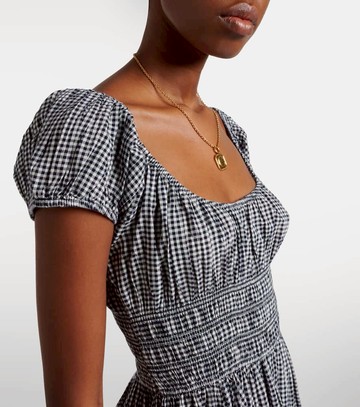 Dôen Quinley gathered gingham cotton midi dress