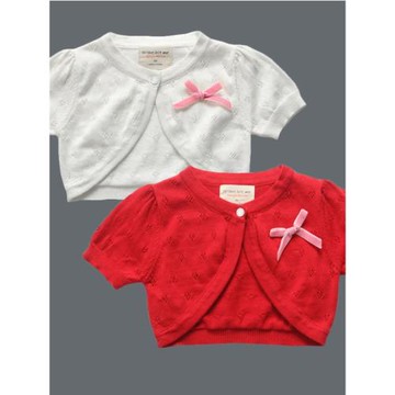 女童披肩夏短袖配裙子薄款針織開衫小外套兒童公主連衣裙外搭坎肩