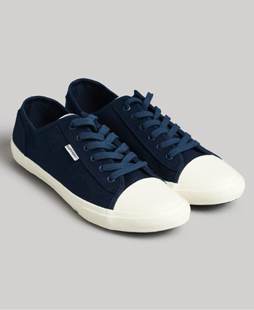 Superdry Men's Men's Vegan Canvas Casual Trainers Navy / Eclipse Navy - Size: 7 Size: 8