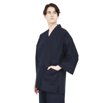 日式作務衣 Samue 純棉居家服 寬鬆舒適 M-LL 紺色