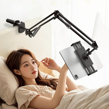 Home Planet 可折疊式手機平板夾式支架  黑色  1個