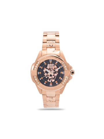 Philipp Plein - The $kull 44mm - men - glass/stainless steel - One Size - Gold