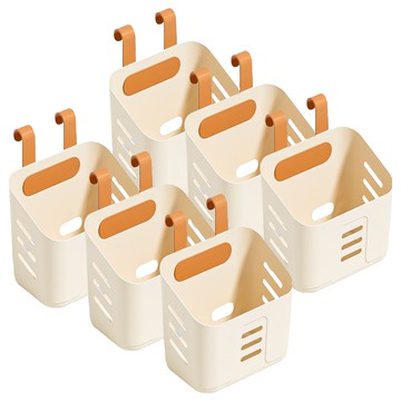 小麥購物 懸掛收納籃 G176 小(13 x 10 x 15.5cm) 120g  黃色  6個