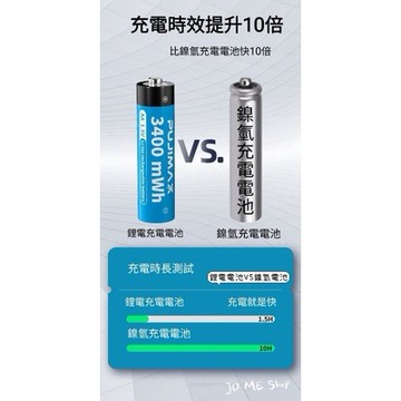 🔦1.5V 3號 4號 鋰電池 充電電池 3號恆壓電池 1.5V 3400mWh  低自放 恆壓 1.5V鋰電池充電器
