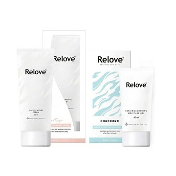 Relove｜零毛髮組(毛髮霜(200ml大)+保濕凝露｜附 專屬海綿
