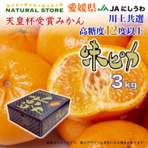 [予約 2023年12月25日-12月31日の納品] 味ピカ みかん 約3kg 愛媛県 JAにしうわ 西宇和みかん 川上共選 天皇杯受賞 果物専用箱